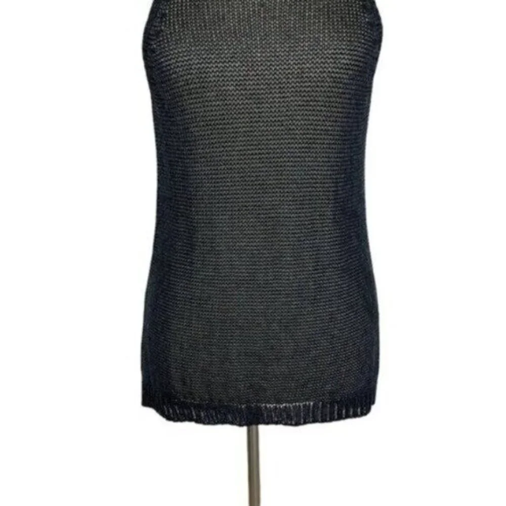 Vince‎ Crochet Tank Top Small Navy Minimalist Classic Summer Resort